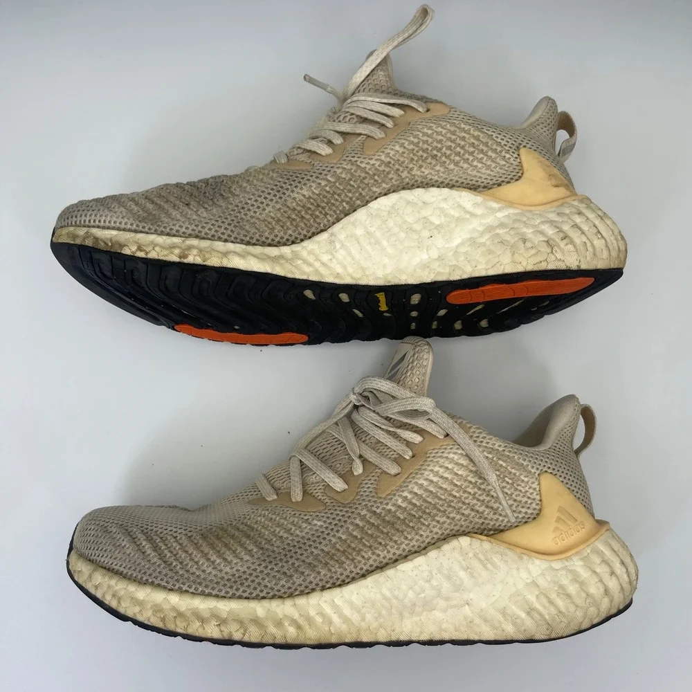 Adidas Alphaboost‎ Running Shoes Mens 8 Cream Beige Boost Continental Sneakers